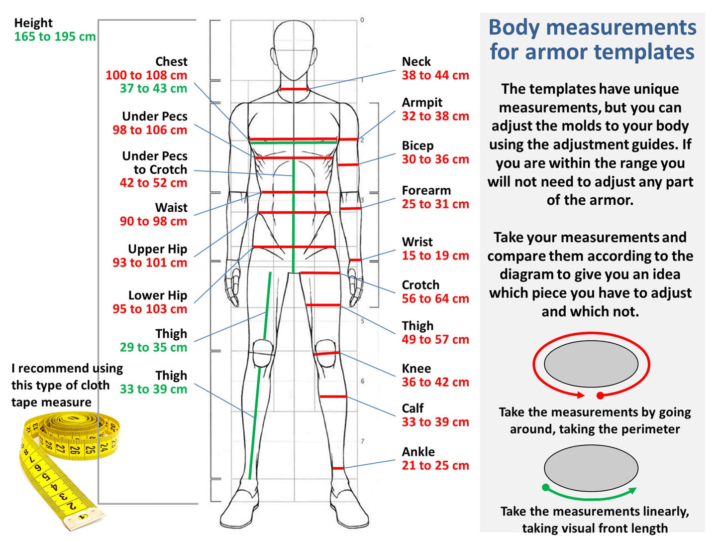 StormtroopTemplates Armor Adult Measurements