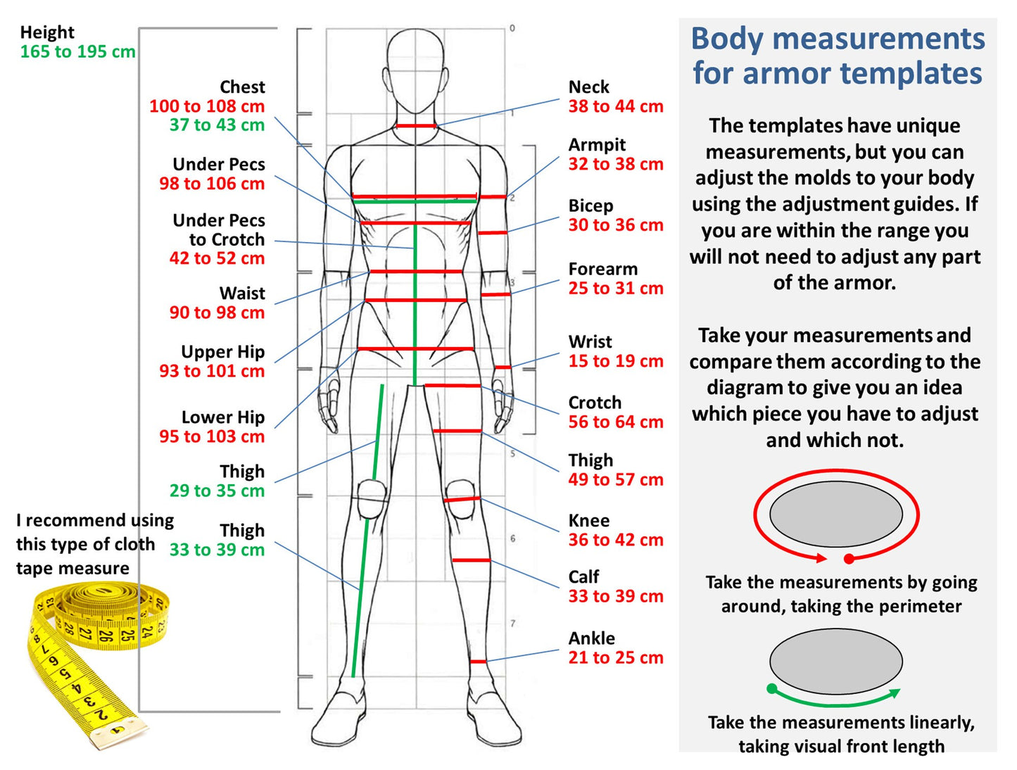 StormtroopTemplates Armor Adult Measurements